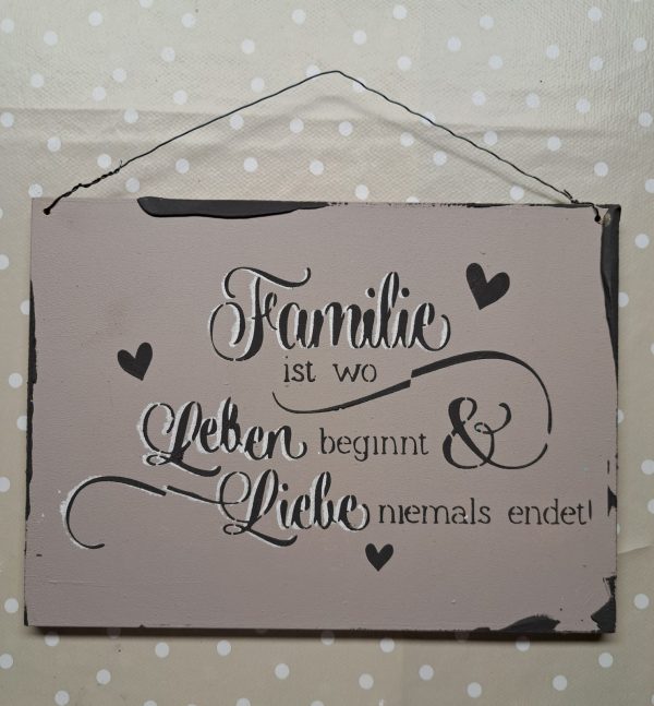 Holzschild Familie Leben Liebe