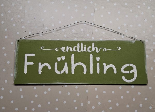 Holzschild endlich Frühling