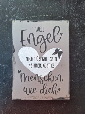 Holzschild Weil Engel